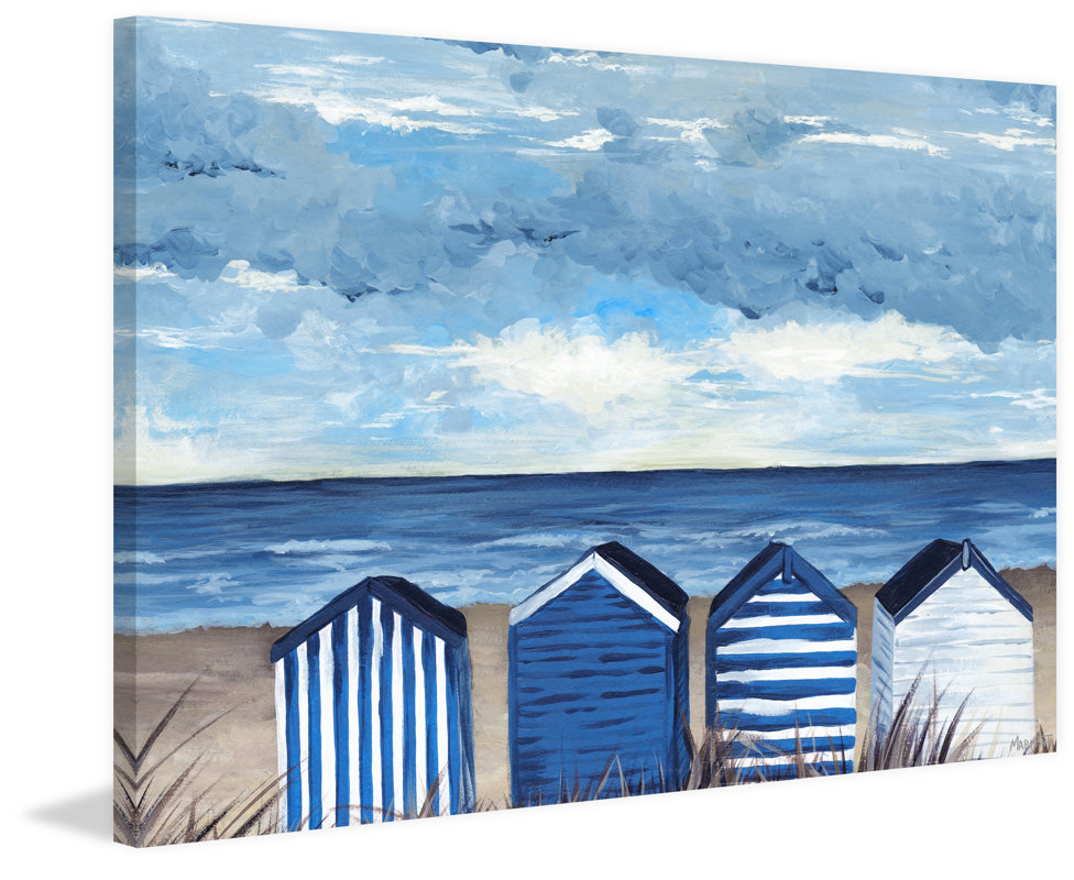 Highland Dunes Beach Huts - Wrapped Canvas Painting Print | Wayfair.co.uk